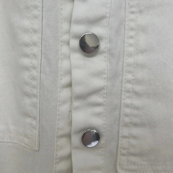 Nanette  Lepore Denim Short Sleeve Button Up Midi Dress | Size XS White - Picture 4 of 6